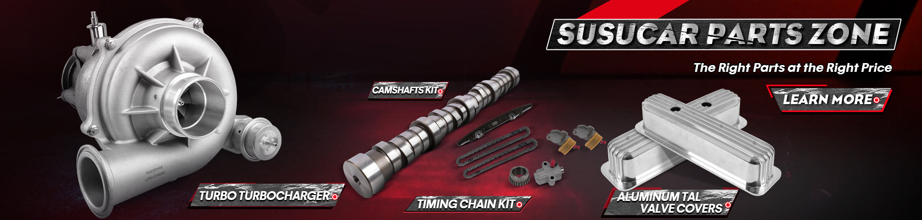 Featuring essential automotive parts like turbochargers, camshaft kits, timing chain kits, and aluminum valve covers—delivering top-quality parts at the right price