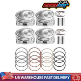 Engine Piston w/ Rings Kit Fit For 2010-2019 Kia Sorento Optima Hyundai Sonata 2.4L Replace 23410-2G500