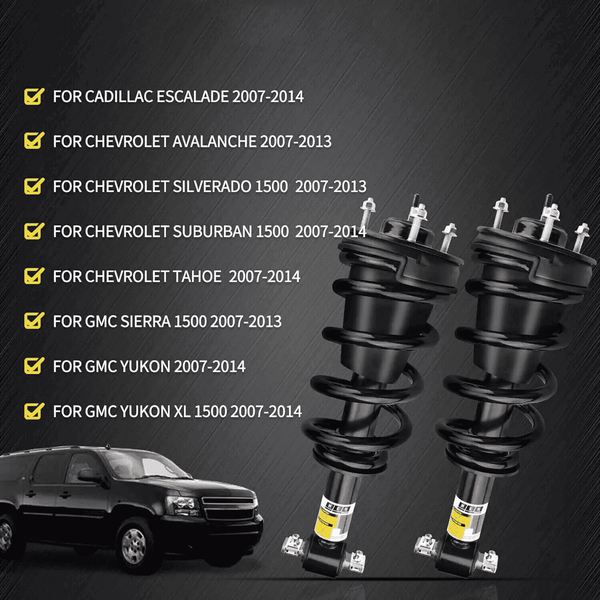 2Pcs Front Struts Shock Strut Absorber For Chevrolet Tahoe GMC 2007-2014 Cadillac Escalade 5.3L 6.2L