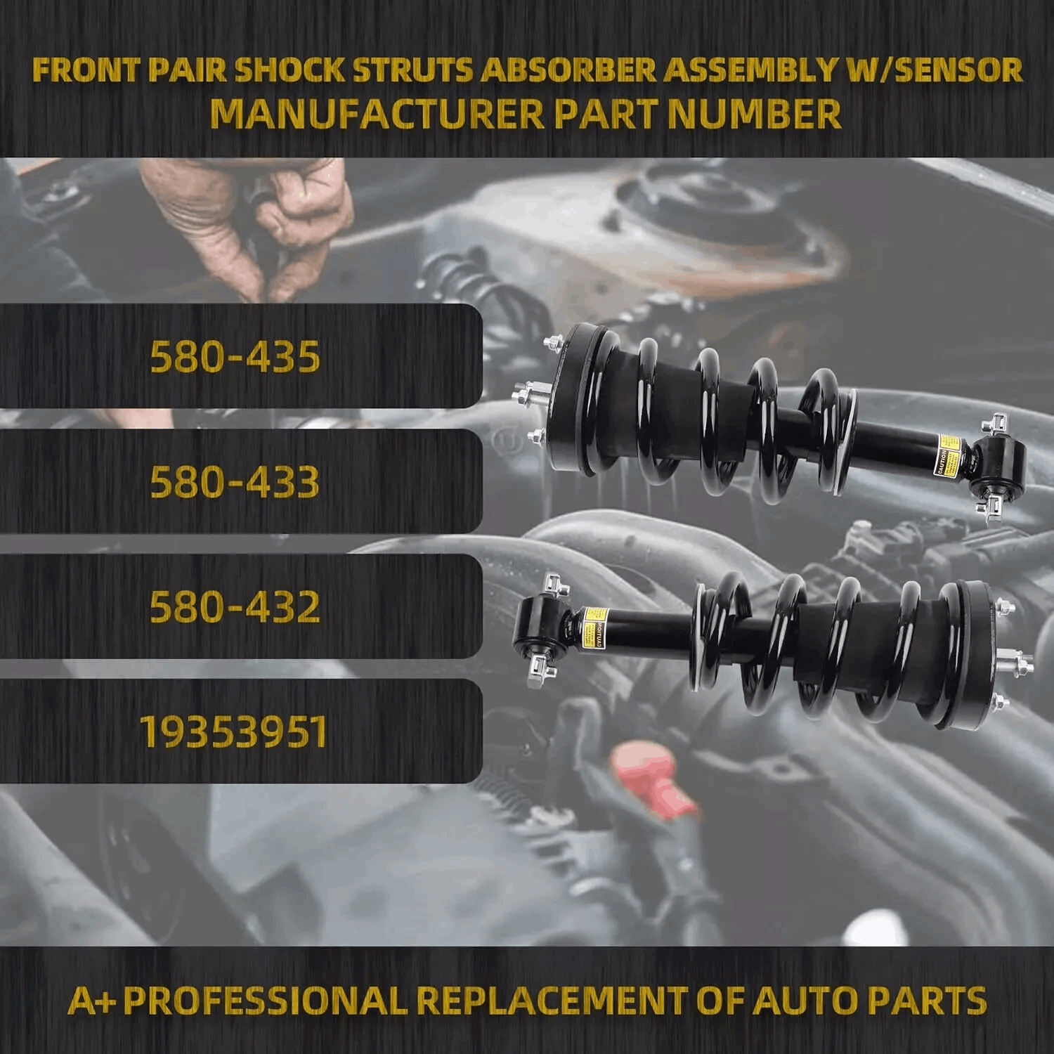 2Pcs Front Struts Shock Strut Absorber For Chevrolet Tahoe GMC 2007-2014 Cadillac Escalade 5.3L 6.2L