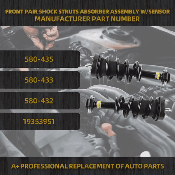 2Pcs Front Struts Shock Strut Absorber For Chevrolet Tahoe GMC 2007-2014 Cadillac Escalade 5.3L 6.2L