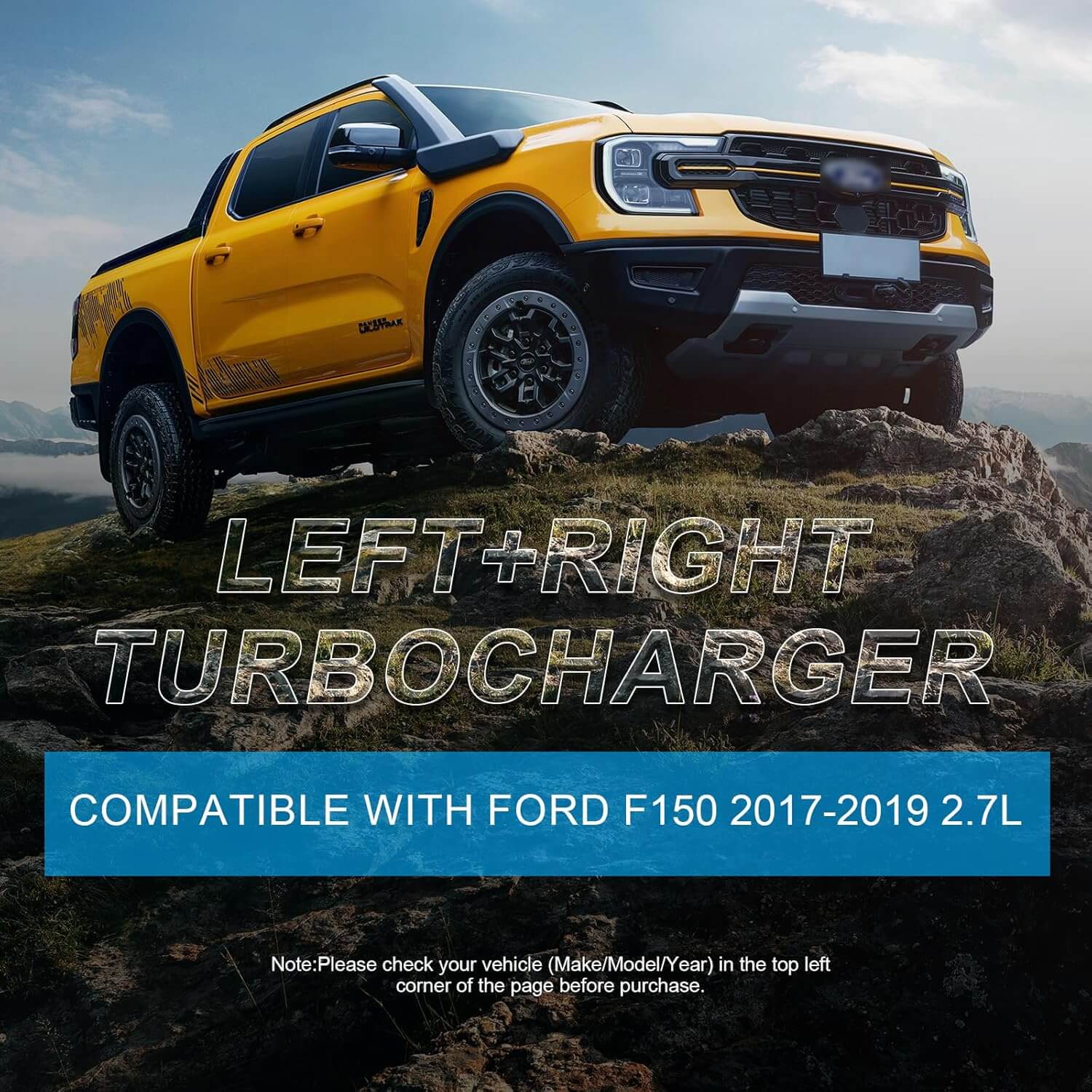Twin Turbocharger Left Right kit Fit For 2017-2019 Ford F150 2.7L Turbo OE# JT4E-6K682-AB + FL3Z6K682E