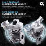 Twin Turbocharger Left Right kit Fit For 2017-2019 Ford F150 2.7L Turbo OE# JT4E-6K682-AB + FL3Z6K682E