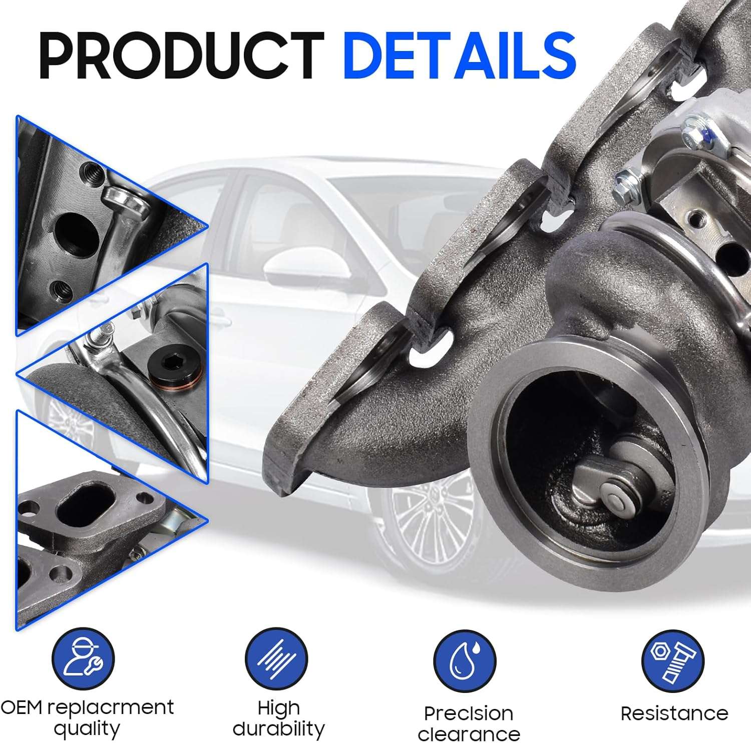 Turbo Turbocharger Kit with Gasket For Chevy Cruze 2011-2015 1.4L, Buick Encore 2013-2021 1.4L, Sonic 2012-2020 1.4L, Trax 2013-2021 1.4L Replaces# 55565353