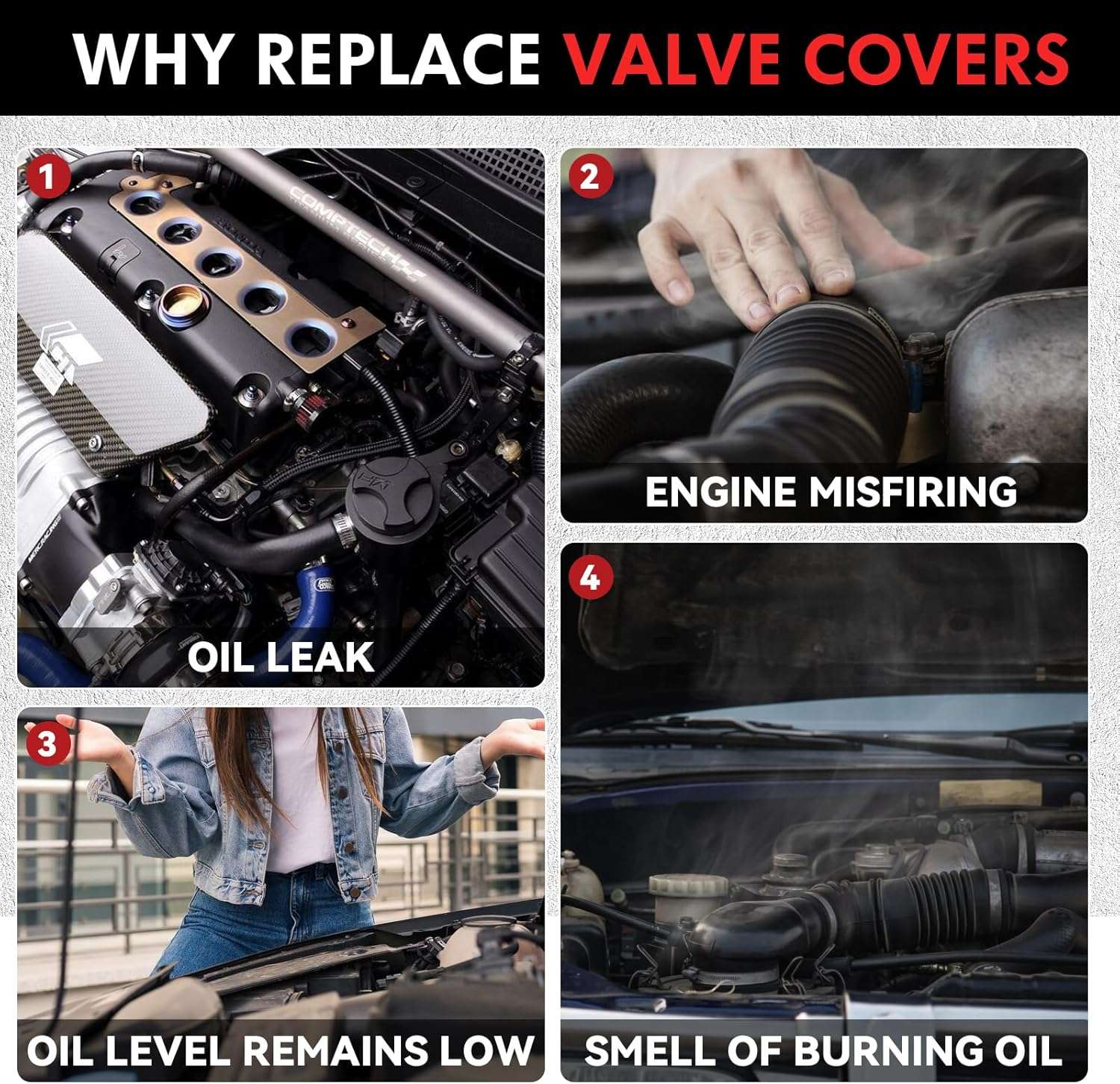 Aluminum Finned Valve Covers for Chevy Small Block SB V8 293 325 376 427,Valve Covers w/Coil Mounts and Covers- Black LS1 LS2 LS3 LS6 LS7