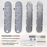 Aluminum Valve Coil Mount Cover for Chevy Small Block SB V8 293 325 376 427 Aluminum Valve Covers - Silver LS1 LS2 LS3 LS6 LS7