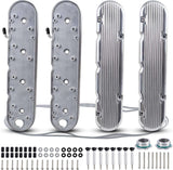 Aluminum Valve Coil Mount Cover for Chevy Small Block SB V8 293 325 376 427 Aluminum Valve Covers - Silver LS1 LS2 LS3 LS6 LS7