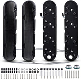 Aluminum Finned Valve Covers for Chevy Small Block SB V8 293 325 376 427,Valve Covers w/Coil Mounts and Covers- Black LS1 LS2 LS3 LS6 LS7