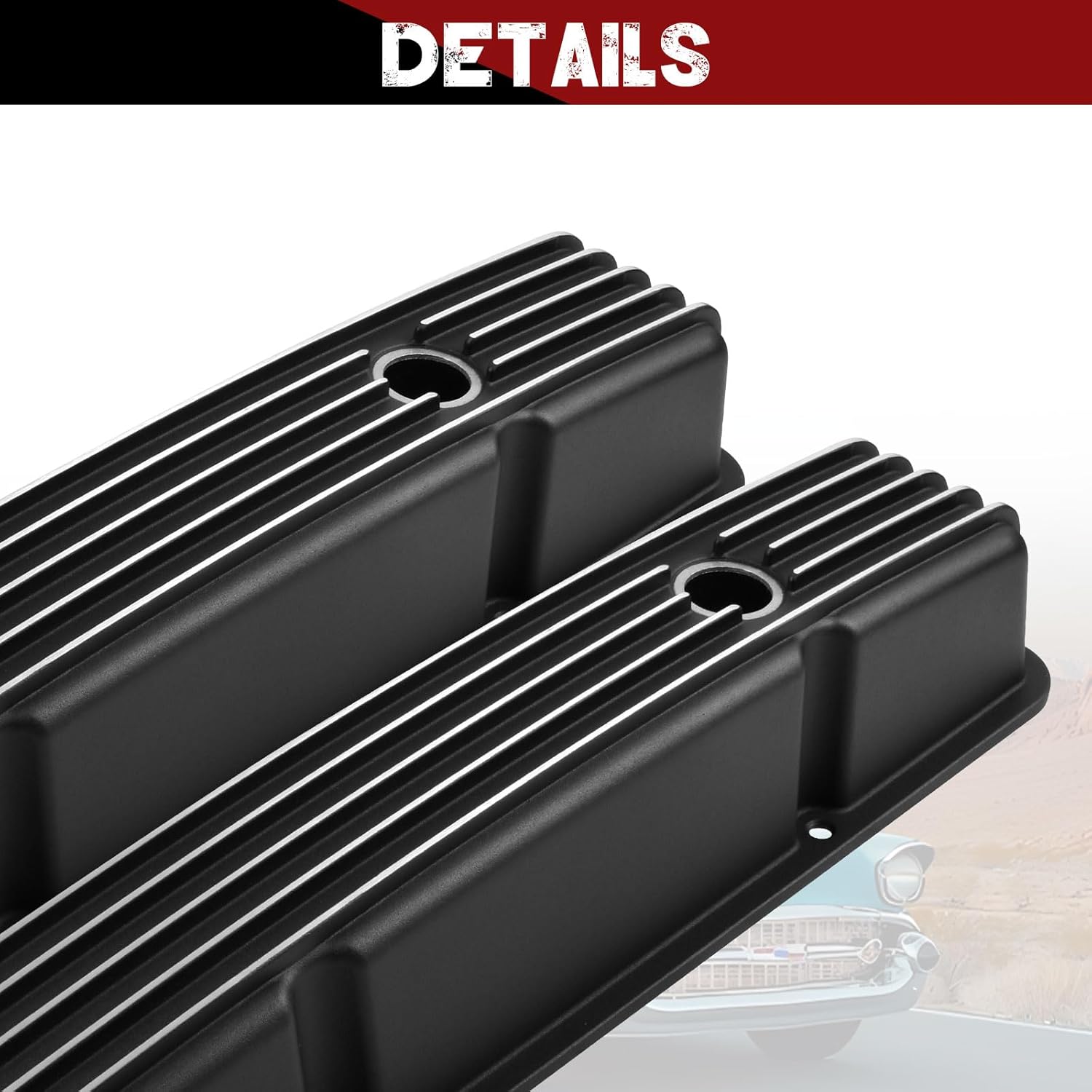 New Black Aluminum Tall Valve Covers for Chevy SBC 1958-1986 283 302 305 327 350 383 400