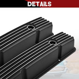 New Black Aluminum Tall Valve Covers for Chevy SBC 1958-1986 283 302 305 327 350 383 400