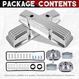 Polished Aluminum Tall Valve Covers for Chevy SBC 283 302 305 327 350 400 1958-1986
