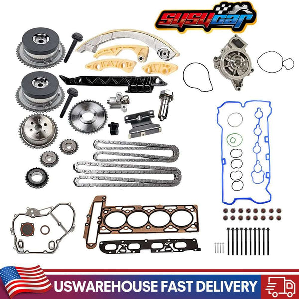 Engine Timing Chain Kit Head Gasket Bolts Set Water Pump For Buick Chevrolet GMC Ecotec 2.2L 2.4L 2010-2016