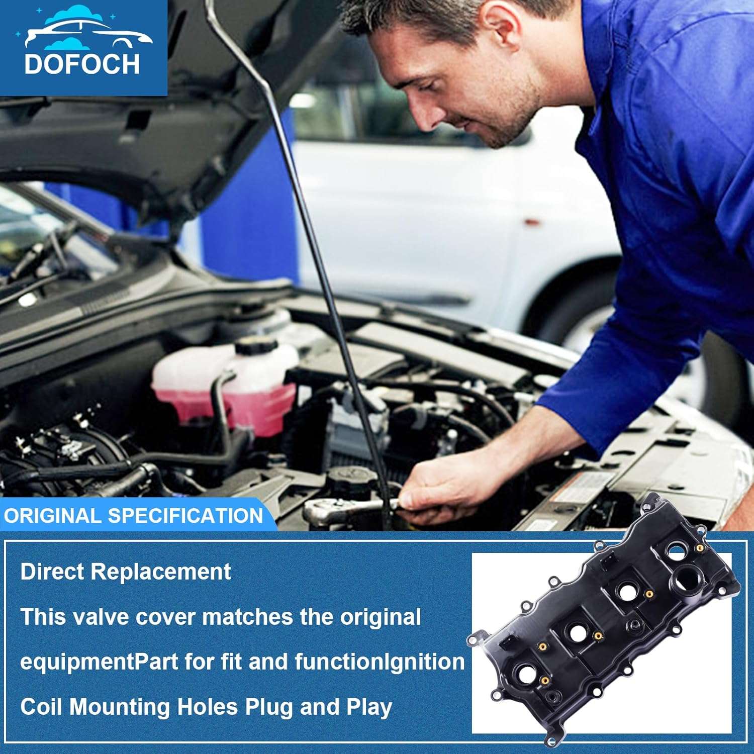 Engine Valve Cover with Gasket Bolts & Oil Cap Compatible with 2007-2012 for Nissan Altima Sentra SE-R 2.5L Replace# 13264-JA00A 13270-JA00A