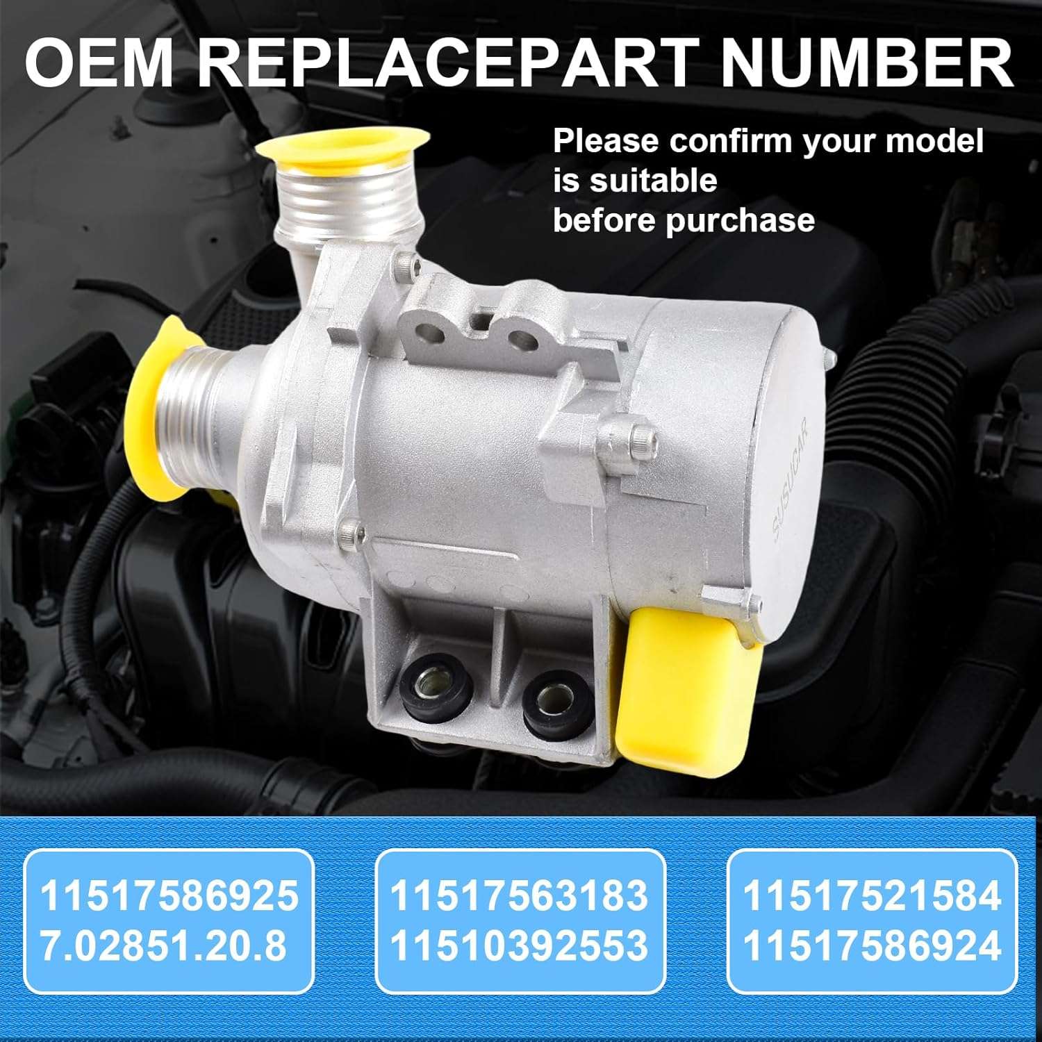 Engine Water Pump For BMW128i 325i 325xl 328i 328xi 330i 525i 525xi 528xi 530i 530xl x3 z4 OE# 11517586924 11517546994 Thermostat w/Bolt