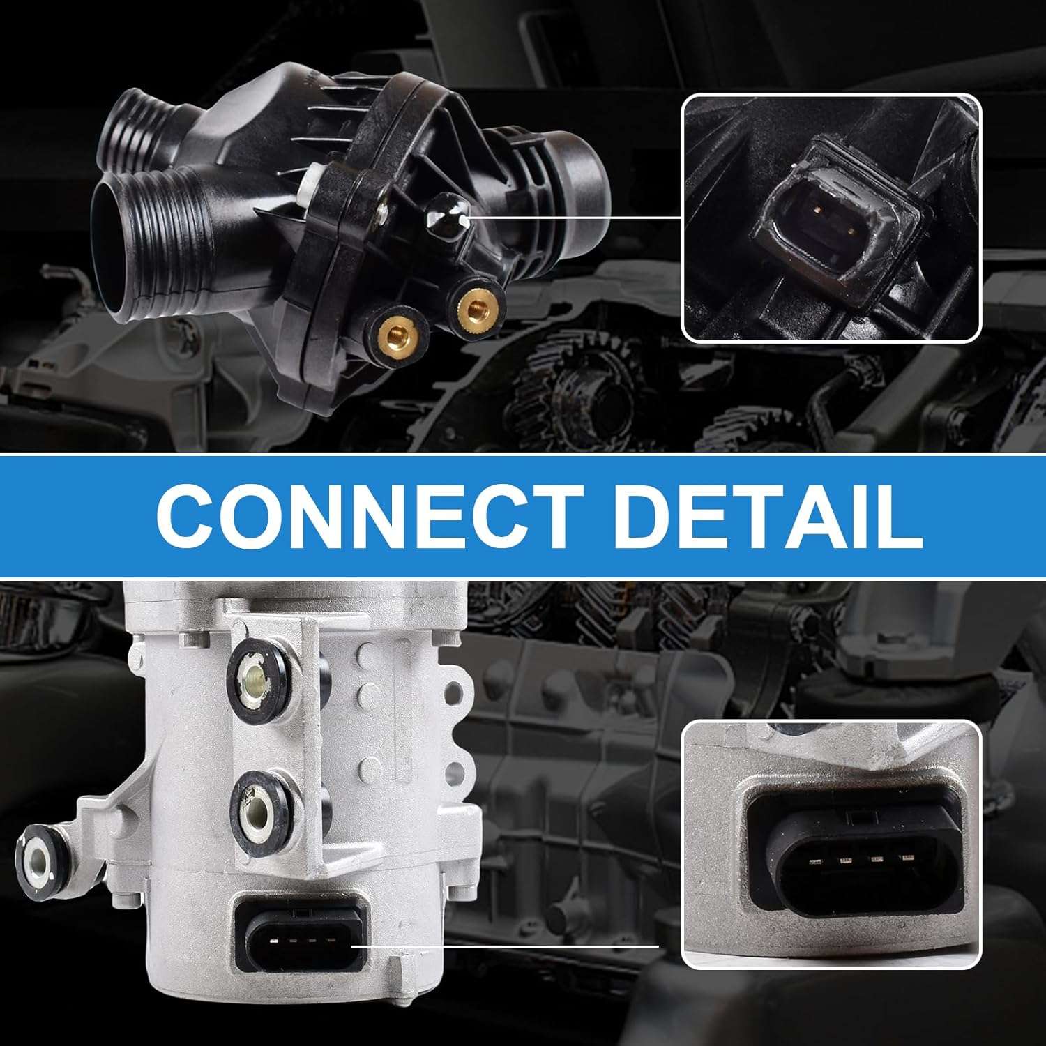 Engine Water Pump For BMW128i 325i 325xl 328i 328xi 330i 525i 525xi 528xi 530i 530xl x3 z4 OE# 11517586924 11517546994 Thermostat w/Bolt