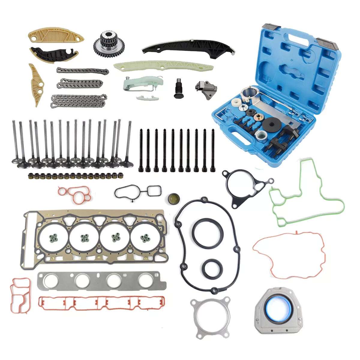 Head Gasket Set Timing Chain Tool Kit For Audi VW 2008-2015 TSI TFSI 2.0T