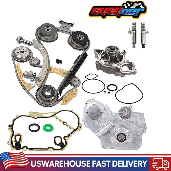 For Chevrolet GM Ecotec 2.0L 2.4L Timing Chain Kit VCT Selenoid Actuator Gear Oil & Water Pump kit