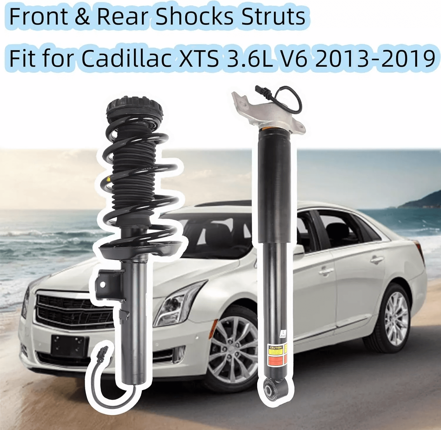 4PCS Front & Rear Shocks Struts Assembly Compatible For Cadillac XTS 3.6L V6 2013-2019 Front Strut Assys + Rear Shock Absorbers
