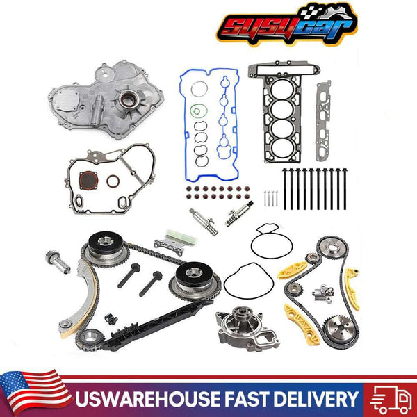For Buick Chevrolet GM Ecotec 2.0L 2.4L Timing Chain Kit Oil Pump Selenoid Actuator Gear Cover