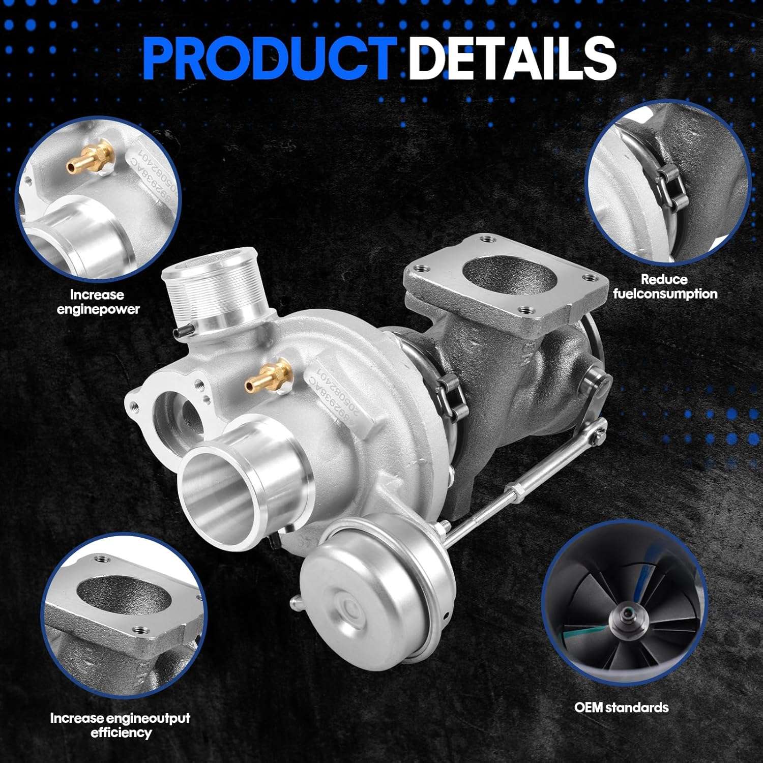 Turbo Turbocharger for 2013-2023 Dodge Dart Fiat 500 Jeep Renegade 1.4L Replaces# 04892938AB 04892938AC 799502-0001 799502-5001