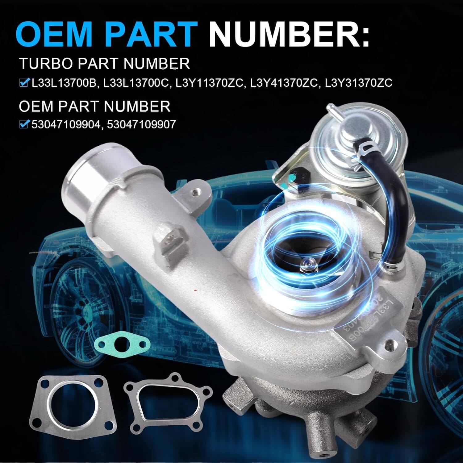 Turbo Turbocharger For Mazda CX-7 CX7 2.3L 2006-2014 OE# 53047109907,L33L13700B