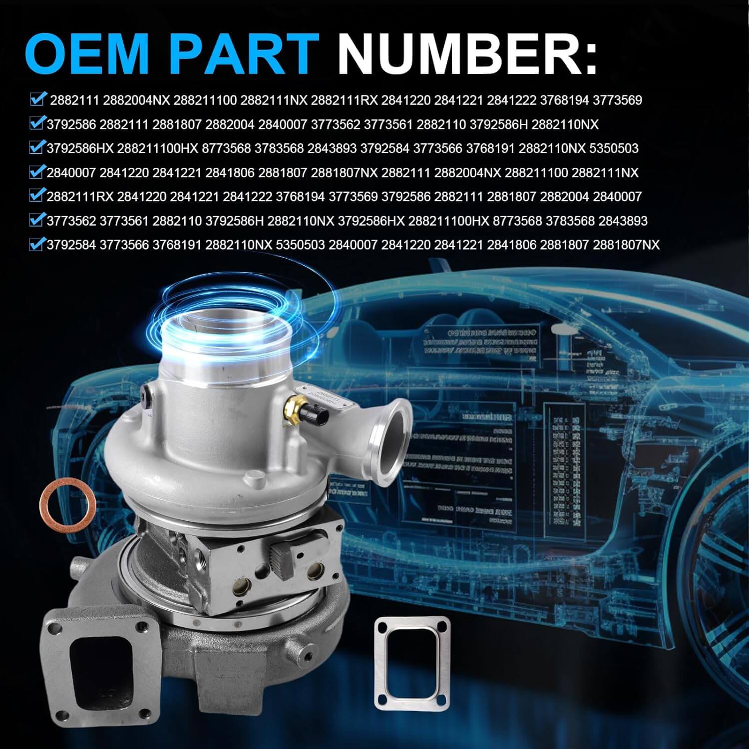 Turbocharger For Holset Cummins Various ISX15 ISX QSX Series Engine 2005-2015 HE400VG HE451VE