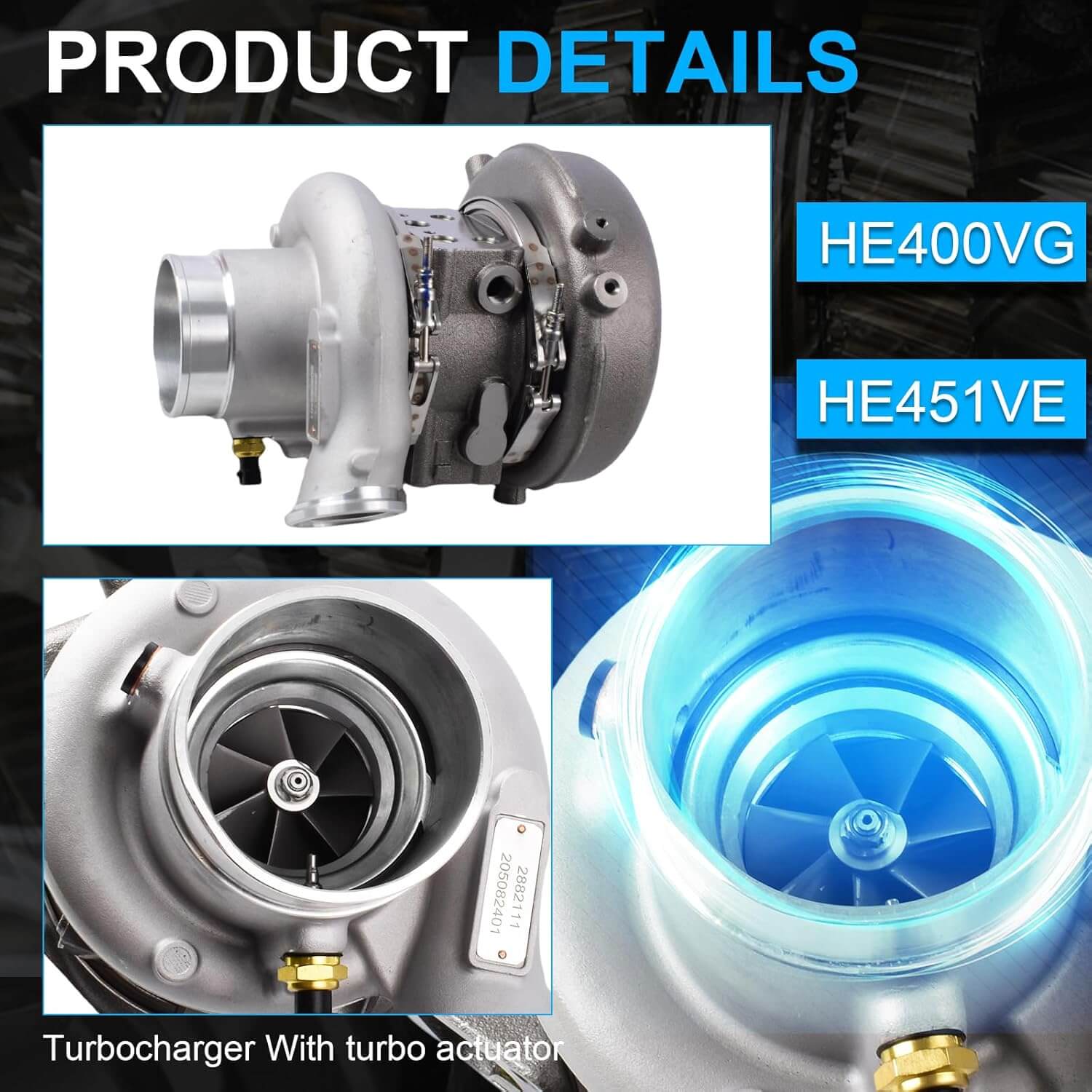 Turbocharger For Holset Cummins Various ISX15 ISX QSX Series Engine 2005-2015 HE400VG HE451VE