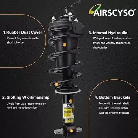4x Front+Rear Air Shocks Struts Absorbers Assembly with Magnetic Ride Control Suspension for 2015-2020 Cadillac Chevrolet Tahoe GMC Yukon